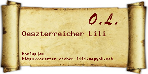 Oeszterreicher Lili névjegykártya